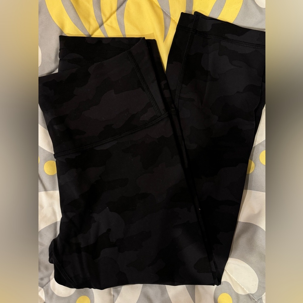 Lululemon wunder train black/Grey Camo crop leggings